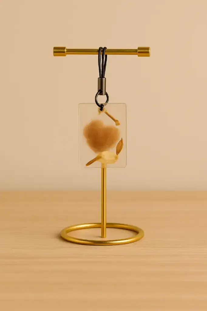 Porte clés mémoriel - Personnalisable (Pétale de paquerêtte, Coeur, Carré, aucun).webp