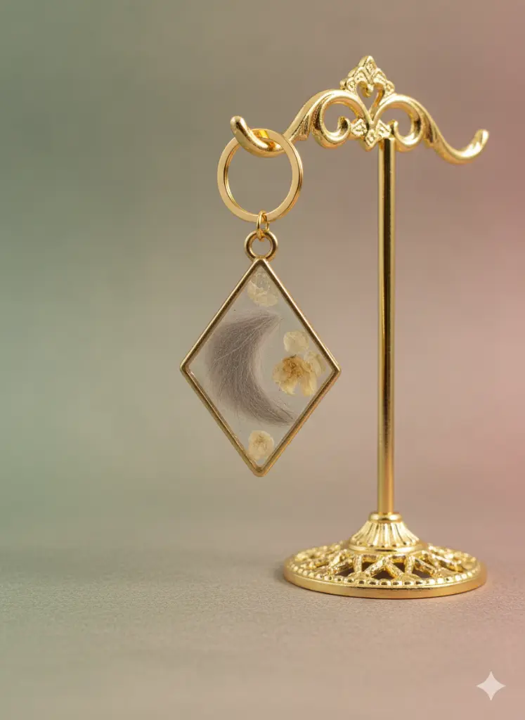 Pendentifs mémoriel en résine avec inclusion