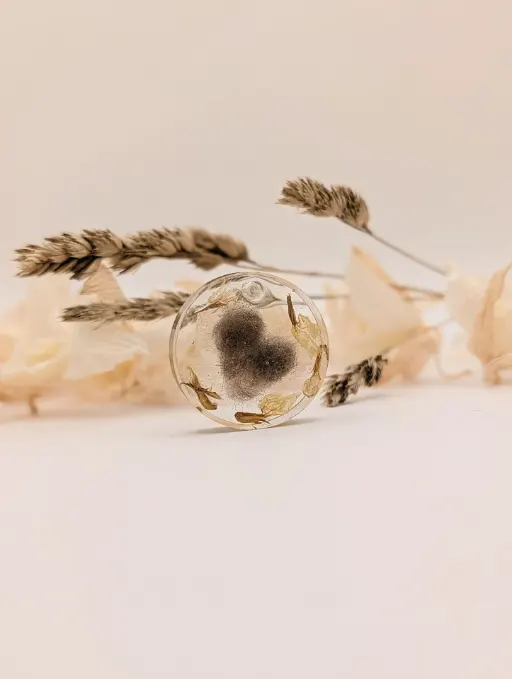 Porte-clés mémoriel personnalisable (Carré, aucun, Pétale de paquerêtte, Coeur)